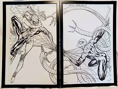 Spider-Man By J. Scott Campbell Set Of 2 11x17 FRAMED Original Art Poster • $79.95