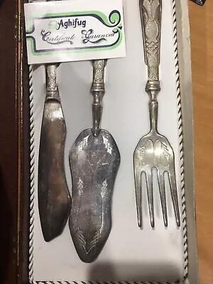 Aghifug Vintage Collectable Silver Plated Cake Serving Set Fork Knife Italy • $89.90