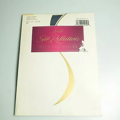 Hanes Silk Reflections Silky Sheer Pantyhose Control Top Jet Size AB #718 Vtg • $8.14