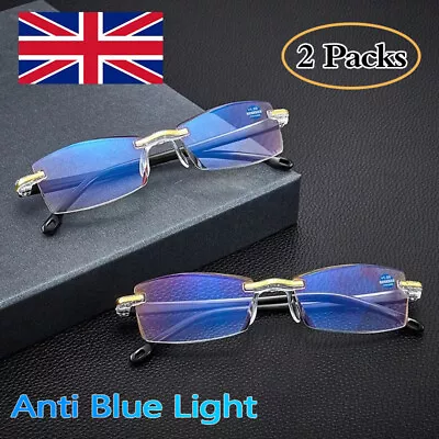 £4.55 • Buy 2x Unisex Reading Glasses Men Women Anti Blue Light Reader 1.5 2.0 2.5 3.0