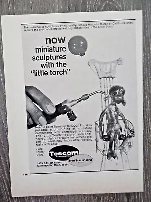 1971 PRINT AD  Little Torch  Tescom Miniature Sculptures Malcolm Moran • $4.99