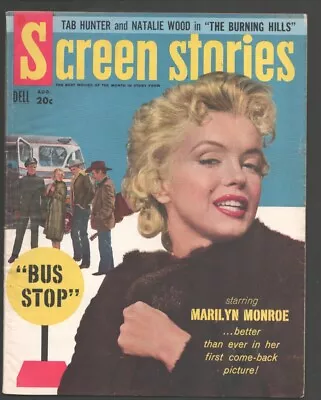 Screen Stories 8/1956-Marilyn Monroe Cover- Bus Stop - High Society -Bing Cro... • $248.62