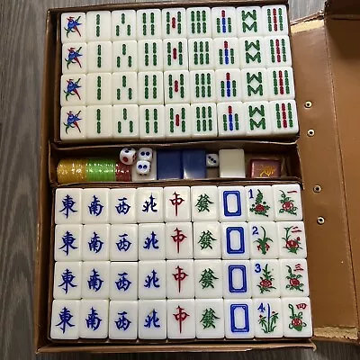 Mahjong Set Vintage Bakelite Complete Set Blue • $250