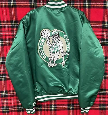 Vintage Boston Celtics Starter Satin Jacket Size XL Big Patch NBA Logo Rare • $400