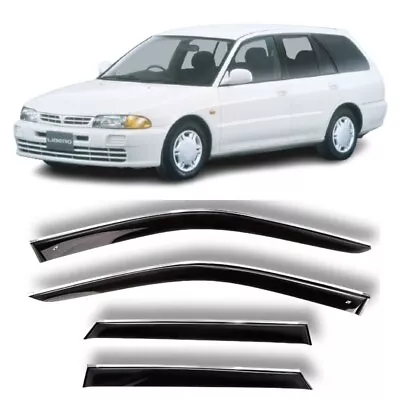 Window Visors Deflectors Black With Chrome Strip For Mitsubishi Libero 1992-2003 • $129