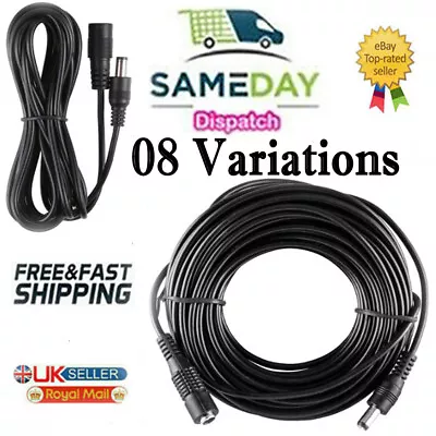 £2.39 • Buy DC Power Supply Extension Cable 12V For CCTV Camera/DVR/PSU Lead 1m/2m/3m/5m/10m