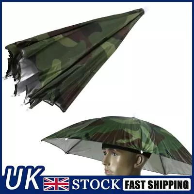 Anti-UV Fishing Caps Waterproof Head Umbrella Hat For Kids Adults (Camo) • £6.59