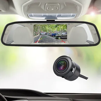 4.3  Car Mirror Monitor Rear View 18.5mm Flush Mount Hidden Reversing Camera Kit • $32.99