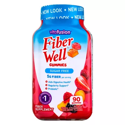 2 Pack Vitafusion Fiber Well Sugar Free Gummies Dietary Supplement Peach/Str... • $38.25