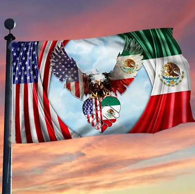 USA Mexico Friendship Flag Eagle Mexican American Flag House Flag Garden Flag • $18.99