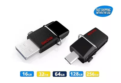 SanDisk 16GB 32GB 64GB 128GB 256GB Ultra Dual MicroUSB USB 3.0 Flash Drive Lot • $12.81