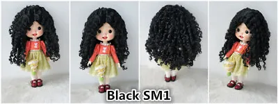 JD073 Full Bang Curly BJD Wig From Size 5-6 Inch To 11-12inch Doll Hair • $23.59