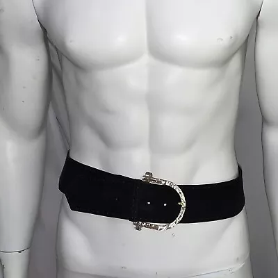 Pre-loved Auth ALEXANDER McQUEEN Size L Black Suede Wide  Belt • $699.99