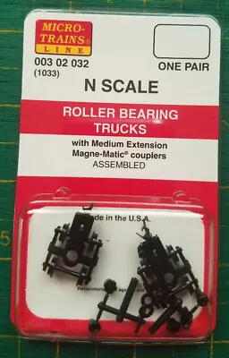 N  MICRO TRAINS  003 02 032 Roller Bearing  Trucks W/med Cpls 1033 • $8.80