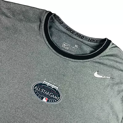 MLB 2008 All Star Game Men's Nike Team Issued L/S T-Shirt Gray/Black • XL • $63.17