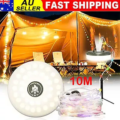 10m Outdoor Waterproof Portable Stowable String Light Camping String Lights AUS • $23.95