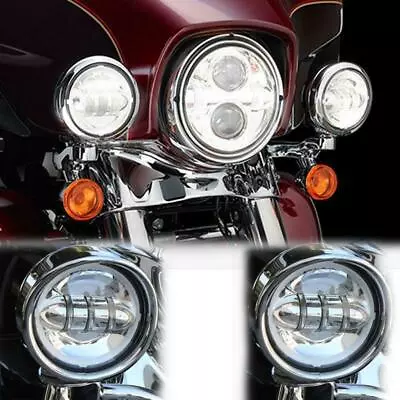 $46.99 • Buy 4.5  LED Auxiliary Passing Lights Lamps For Harley Street Glide CVO FLHXSE FLHX