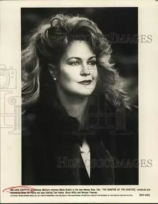 1990 Press Photo Actress Melanie Griffith Stars In  The Bonfire Of The Vanities  • $15.99