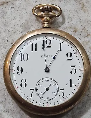 Vintage ELGIN National Watch CO. 7j  GF 16s Pocket Watch; Estate Find! C.1912 • $146.43