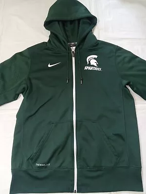 Nike Therma Fit Michigan State Spartans Msu Zip Up Hoodie Jacket Men's Large • $39.99