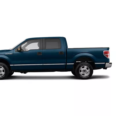 Body Side Molding For 09-14 Ford F-150 Crew Cab 5.5' Box W/o Flares (Steel 12pc) • $111.32