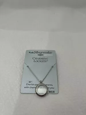 Belk Silverworks Stainless Steel Floating Charm Glass Memory Locket Necklace 18” • $12