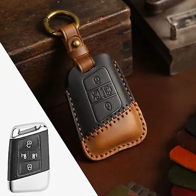 $18.48 • Buy Leather Remote Key Fob Cover Case Shell Holder Bag For Volkswagen Passat Tiguan