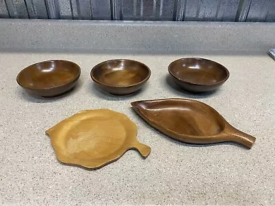 Lot Of Wooden Bowls Plates Trays • $2.99