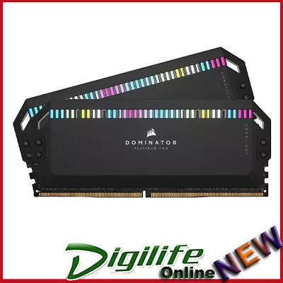 Corsair Dominator Platinum RGB 32GB (2x16GB) DDR5 UDIMM 6200Mhz C36 1.1V Black • $285