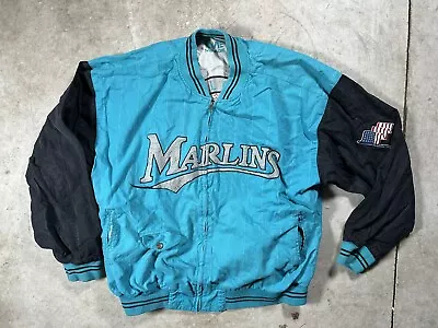 Vintage Florida Marlins Reversible Jacket Size XL Teal 90s MLB • $36.99