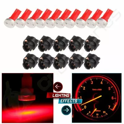 10x Twist Sockets Red Instrument Panel Cluster LED Dash Light Bulb T5 For Honda • $10.29