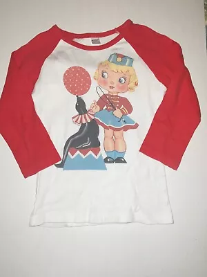 Vintage Circus Girl 3/4 Sleeve Tshirt Size 6 • $11.99