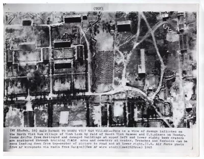 1965 Bombing Raid Damage By VNAF USAF At Vinh Linh North Vietnam News Wirephoto • $33.99