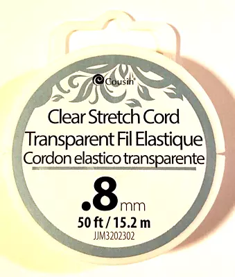 Cousin Clear Stretch Cord Spool 0.8mm 50 Ft • $13.75