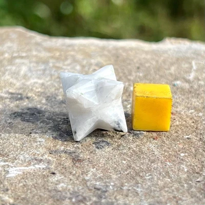 Genuine Rainbow Moonstone Merkaba: Spiritual Healing Crystal Star Decision • £9.60