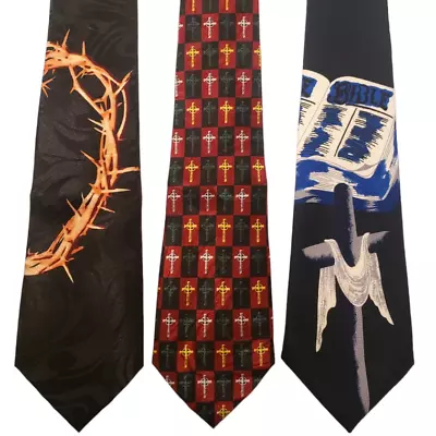 Religious Easter Cross Ties #105A - Lot Of 3 Novelty Neckties NWT Clearance • $19.99