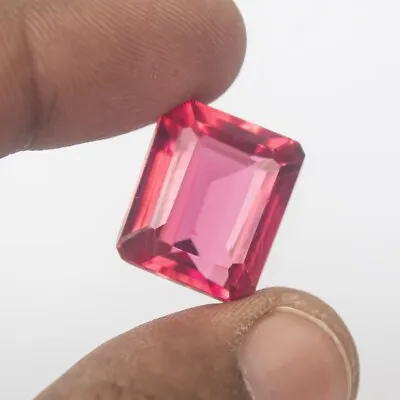 $14.99 • Buy 23.5 Ct Certified Natural Translucent Octagon Pink Topaz Loose Gemstones Z-176
