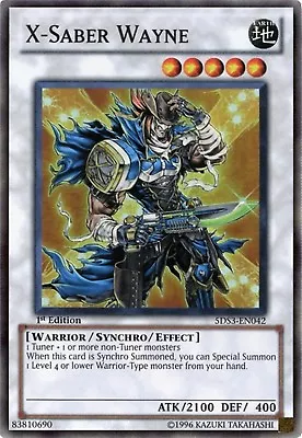 X-Saber Wayne - 5DS3-EN042 - Super Rare - 1st Edition Near Mint English • $3.75