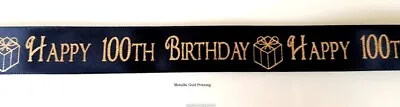 Printed BIRTHDAY Satin Ribbon. 25mm Wide  Wide Choice Of Ages. Increments Of 1m • £1.85