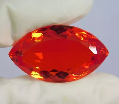 Certified Natural 79.05 Ct Mexican Fire Opal Red Orange Marquise Cut Gemstone • $27.30