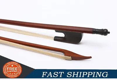 Violin Bow 4/4 Baroque Bows Ebony Frog Brazil Wood Round Stick Natural Bow Hair • $31.84