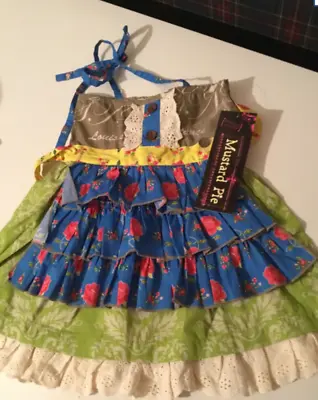 NWT Mustard Pie Rigby Apron Top/halter Dress Size 18 Months • $22