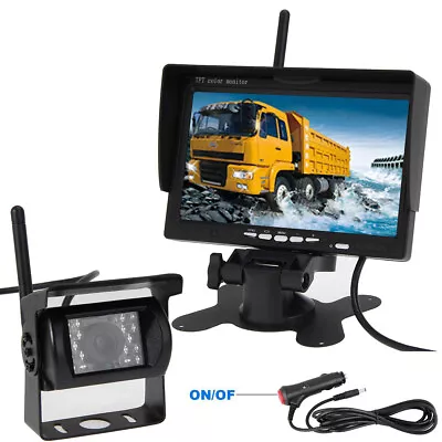 7  Wireless HD Rear View Backup Camera Reverse Monitor Kit RVs Trailer Truck Bus • $76.99