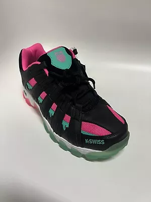 Mens K-swiss Black Teal Neon Pink South Beach St429 03181-095-m Size 10.5 • $99.99