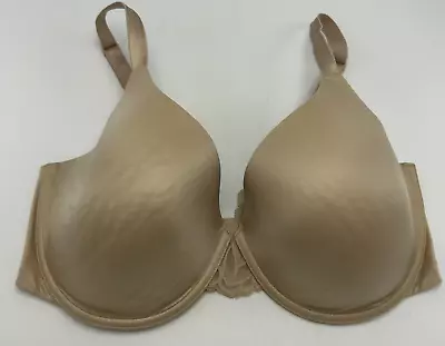 Bali Sz 38D One Smooth U Beige Dreamwire Plunge T-Shirt Bra Underwire DF6580 • $15