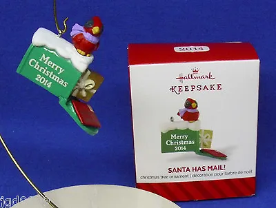 Hallmark Miniature Ornament Santa Has Mail 2014 Red Bird On Mailbox NIB • $7.99