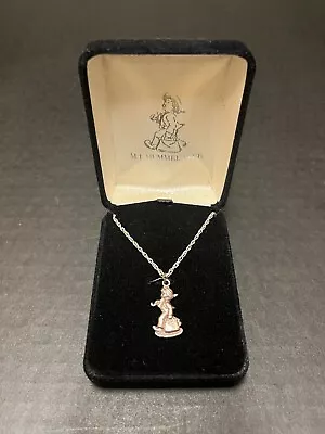 M. I. Hummel Club Goebel 1990 Merry Wanderer Pendant 925 Sterling  Necklace • $13.99