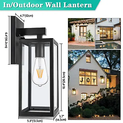 Modern Wall Lamp Lantern Exterior Light Outdoor Garden Fixture Sconce Waterproof • £21.99