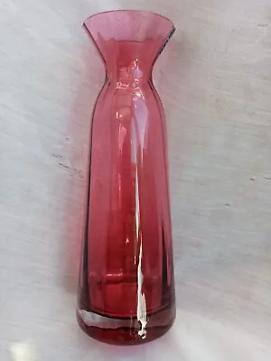 £7 • Buy Dartington Cranberry Crystal Vase. Original Label & Etched To Base....