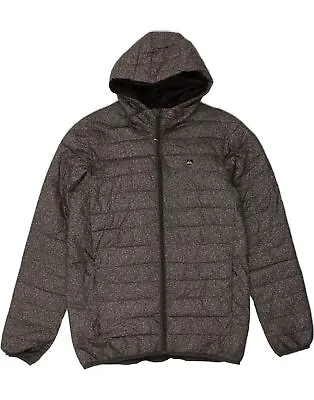 QUIKSILVER Mens Hooded Padded Jacket UK 36 Small Grey Polyester AY05 • £28.24